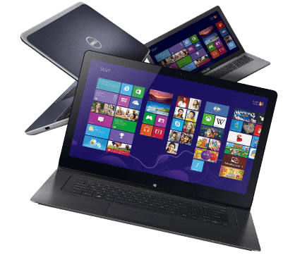 Multiple convertible laptop displays and hardware repair